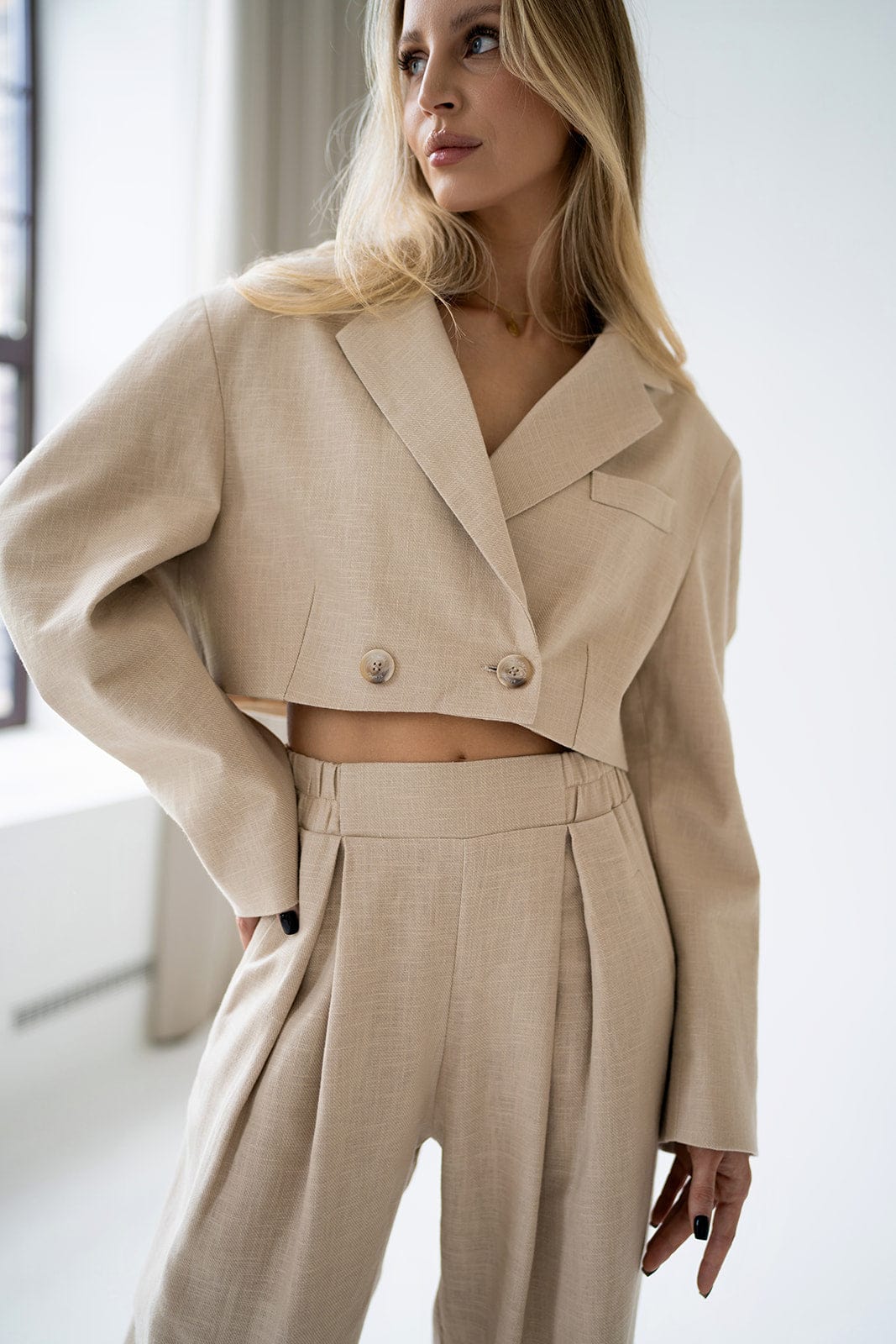 Ella – Anzug Set Damen mit Leinen