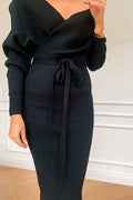 Trend Collection Elegantes Strickkleid Paolo One Size / Schwarz