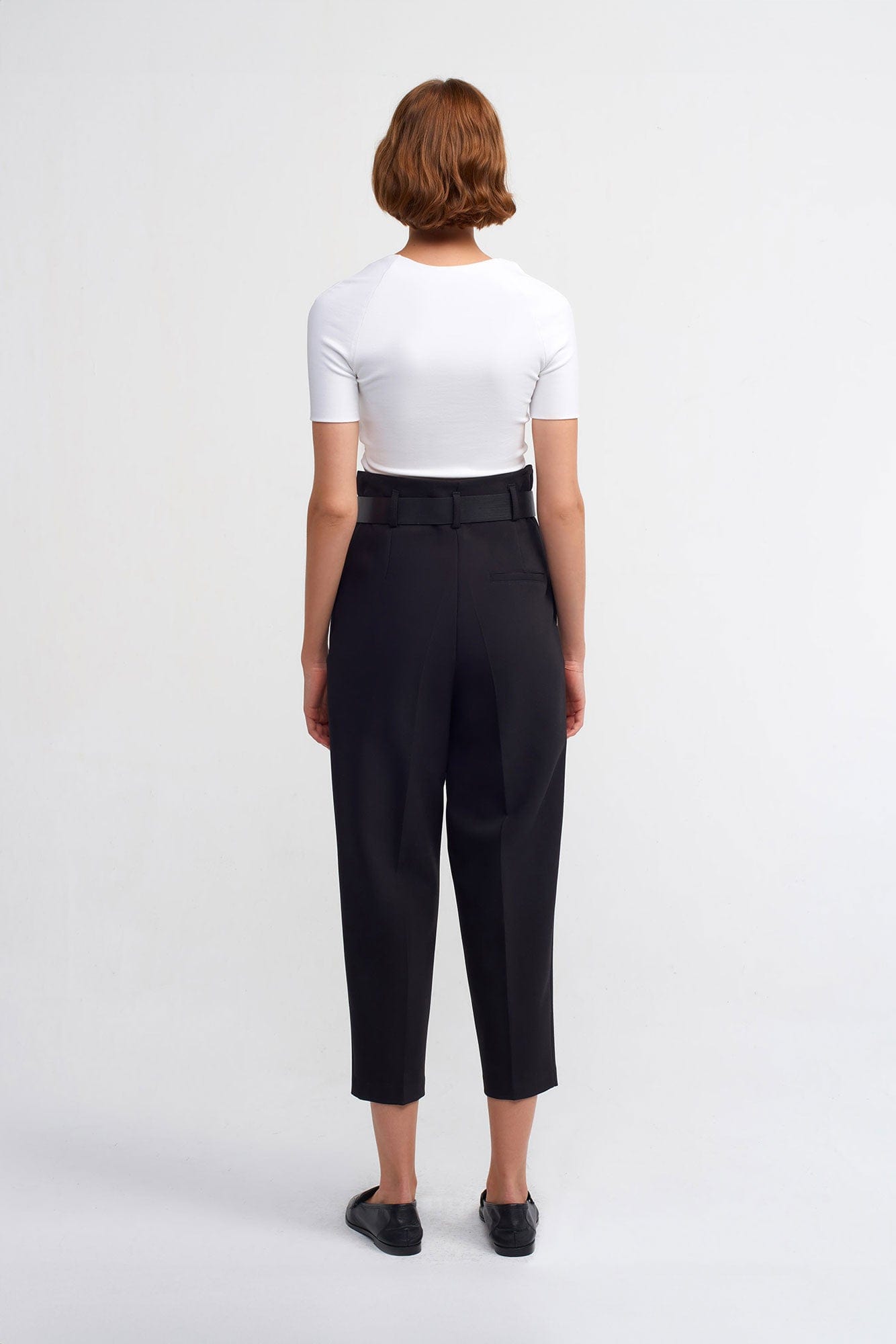 Trend Collection Hose mit hohem Bund und Gürtel