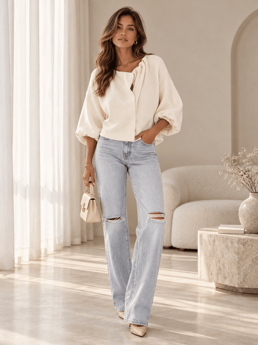 Trend Collection Kurze Strickjacke Luna Off-White / One Size