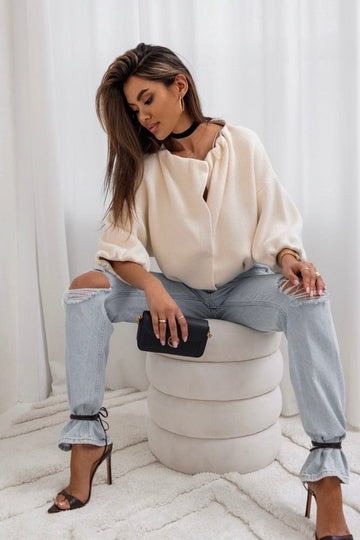 Trend Collection Kurze Strickjacke Luna Off-White / One Size