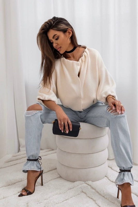 Trend Collection Kurze Strickjacke Luna Off-White / One Size