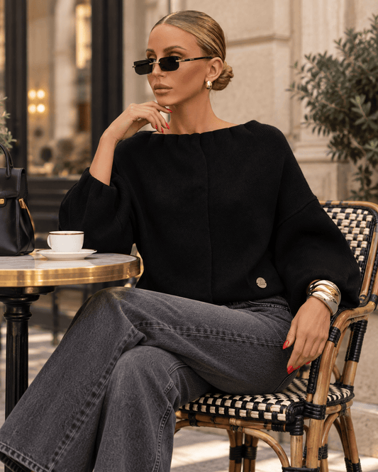 Trend Collection Kurze Strickjacke Luna schwarz / One Size
