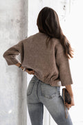 Trend Collection Kurze Strickjacke One Size / Dunkelbeige