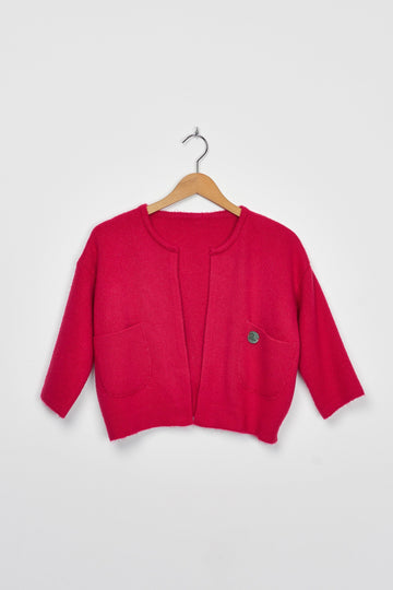 Trend Collection Kurze Strickjacke One Size / Pink