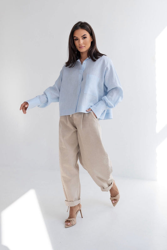 Trend Collection Leinenhemd kurz
