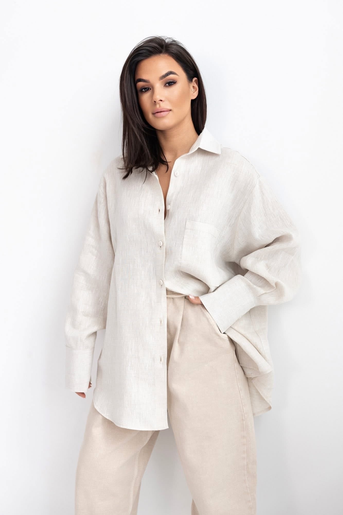 Trend Collection Leinenhemd lang