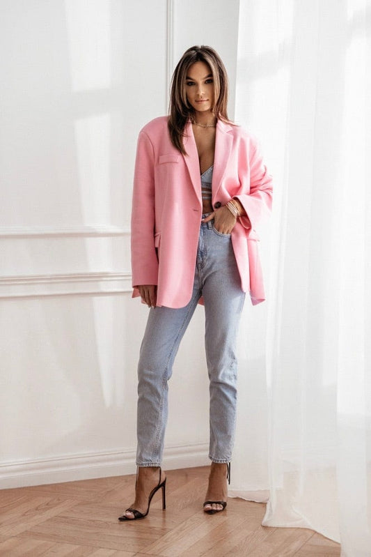 Trend Collection Oversize Blazer Pink / One Size