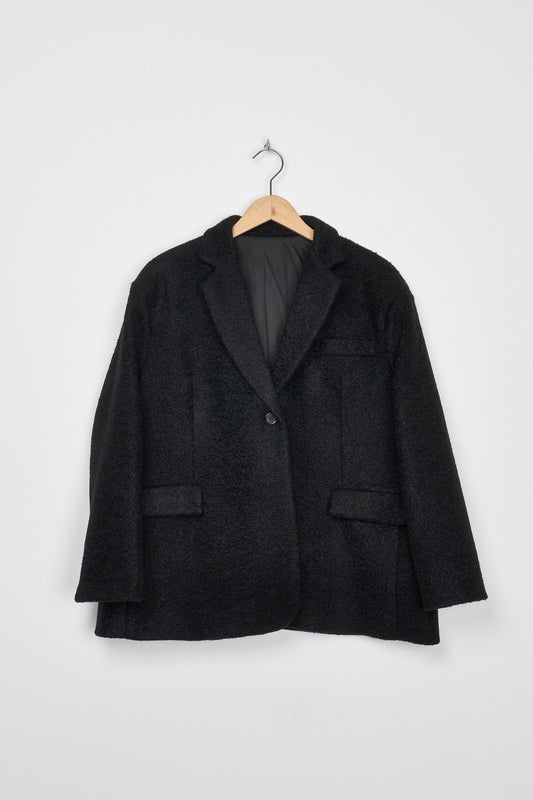 Trend Collection Oversize Jacke mit Futter und Schulterpolstern One Size / Schwarz