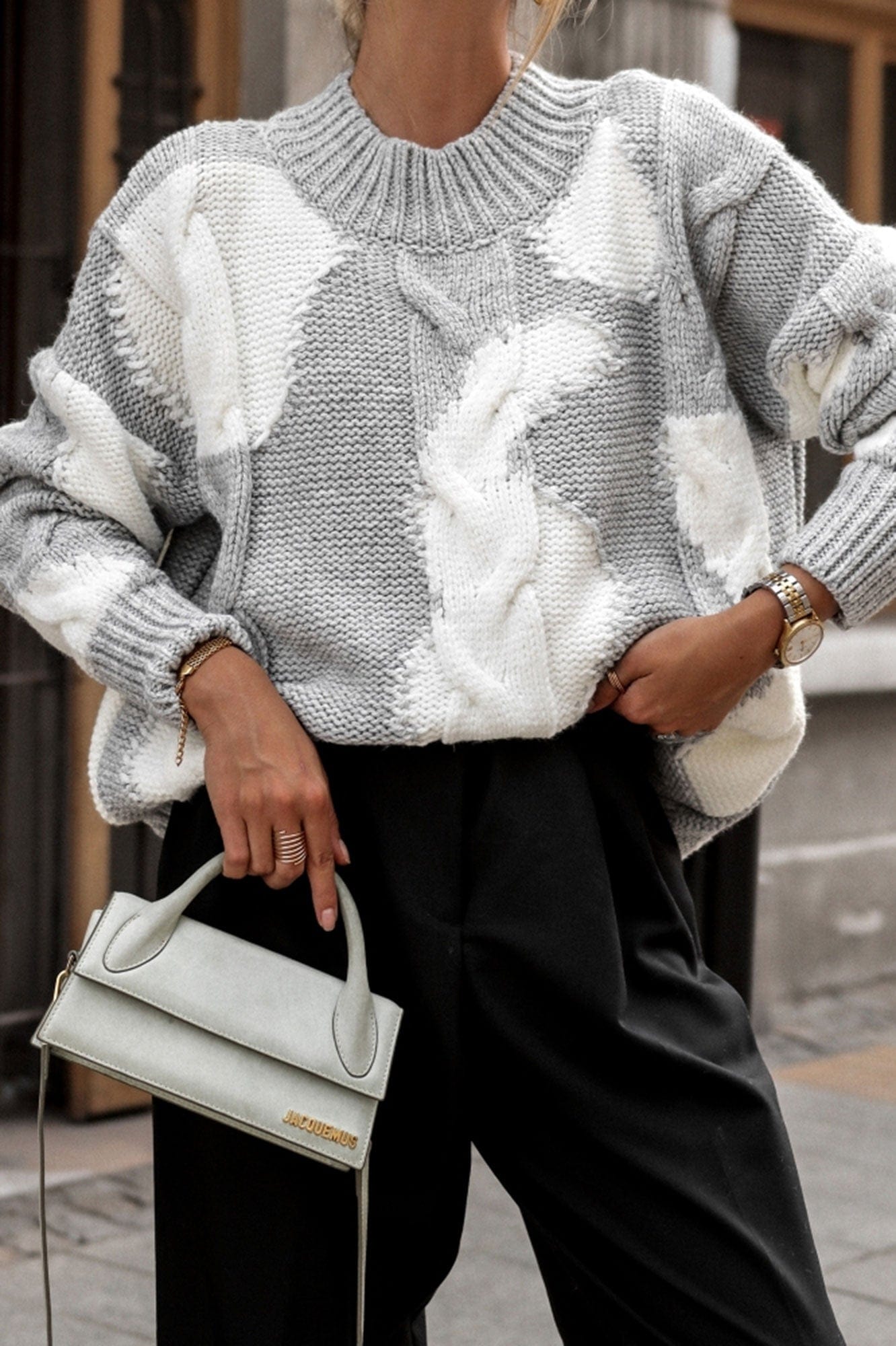 Trend Collection Pullover im Bloom-Design One Size / Grau