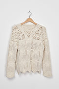 Trend Collection Pullover mit Lochmuster One Size / Beige