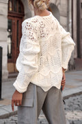 Trend Collection Pullover mit Lochmuster One Size / Weiß