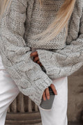 Trend Collection Pullover mit Zopfmuster One Size / Grau