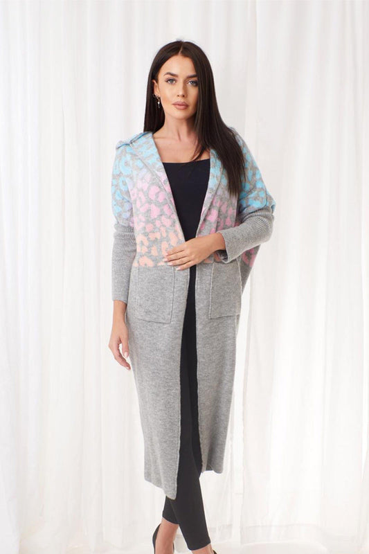 Trend Collection Strickmantel mit Kapuze und Fledermausärmeln