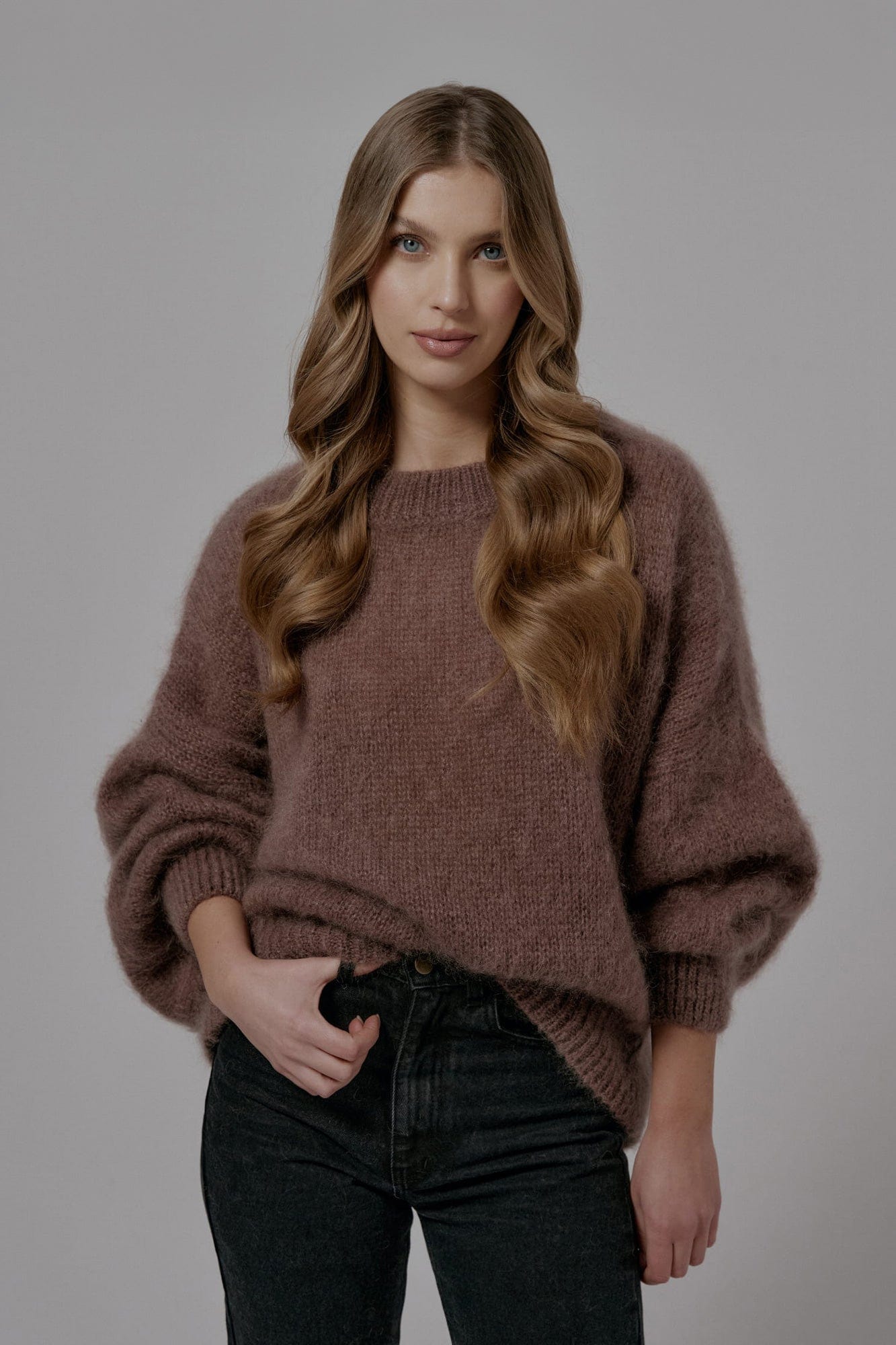 Trend Collection Super Kid Mohair Pullover Como One Size / Choco Dark