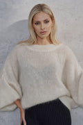 Trend Collection Super Kid Mohair Pullover Como One Size / Off-White