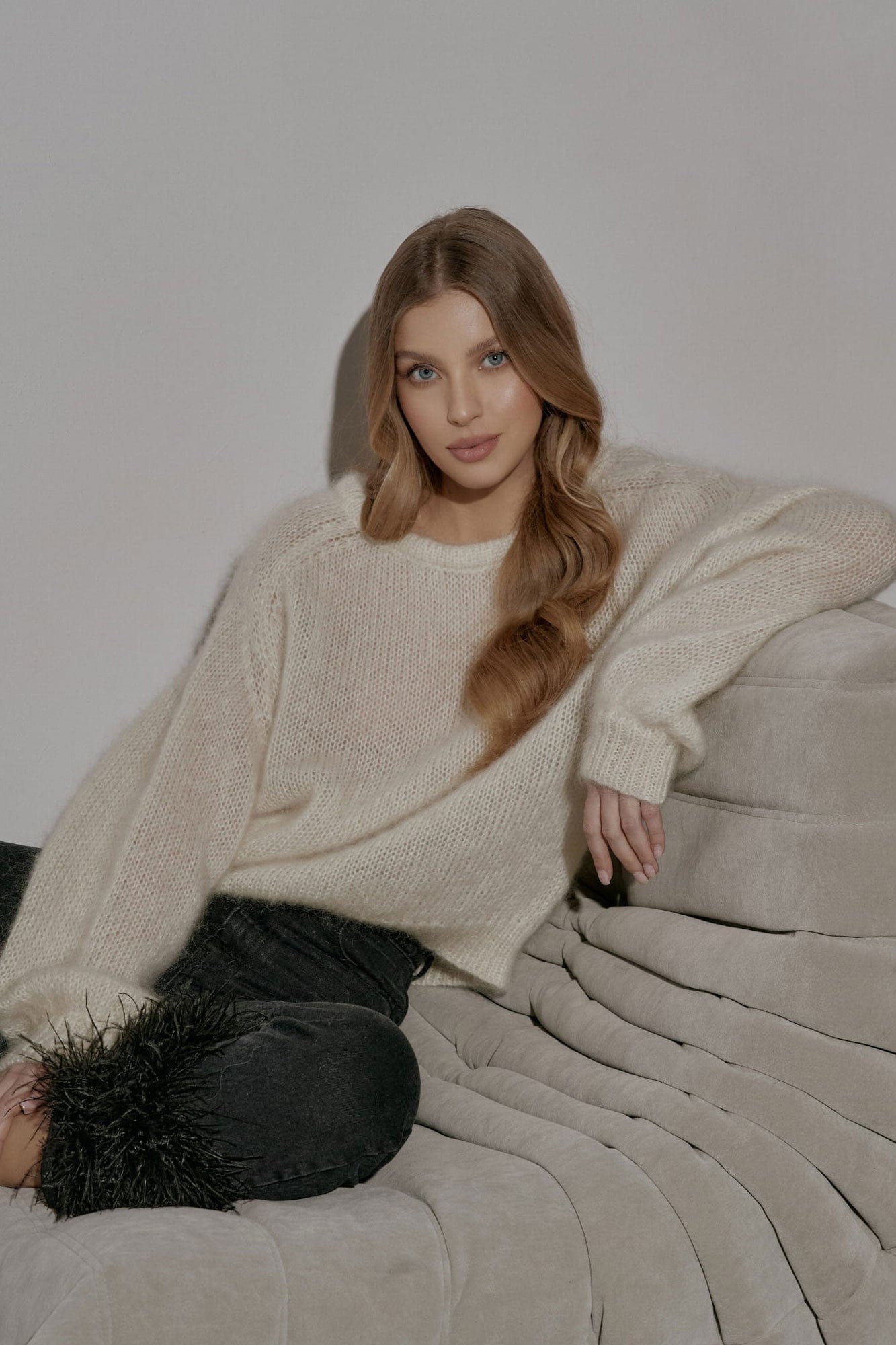 Trend Collection Super Kid Mohair Pullover Neli One Size / Off-White