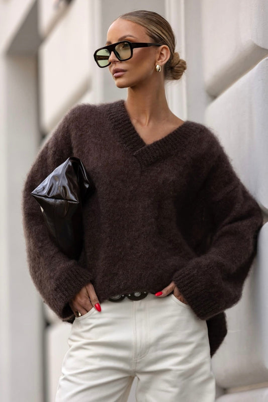 Trend Collection Super Kid Mohair Pullover Suzi One Size / Choco Dark