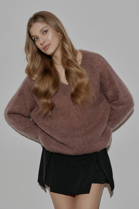 Trend Collection Super Kid Mohair Pullover Suzi One Size / Choco Dark