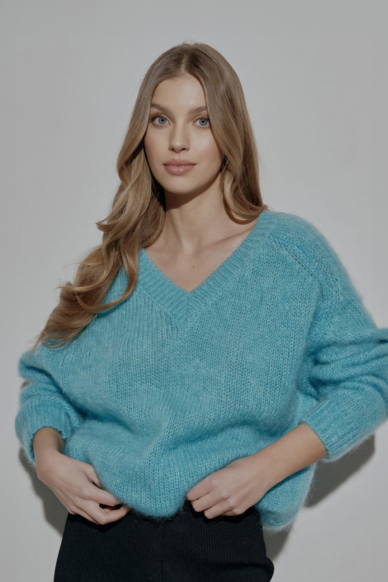 Trend Collection Super Kid Mohair Pullover Suzi One Size / Cyan