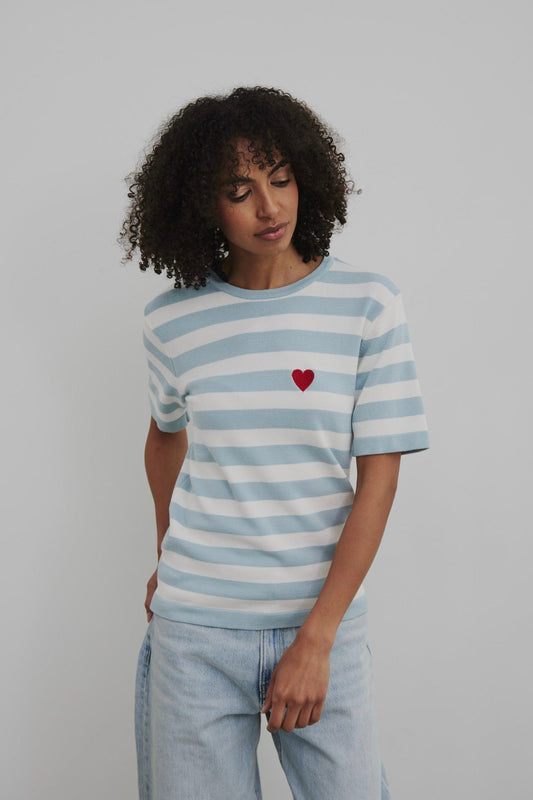 Trend Collection T-Shirt mit Herz Schwarz/Weiß / One Size