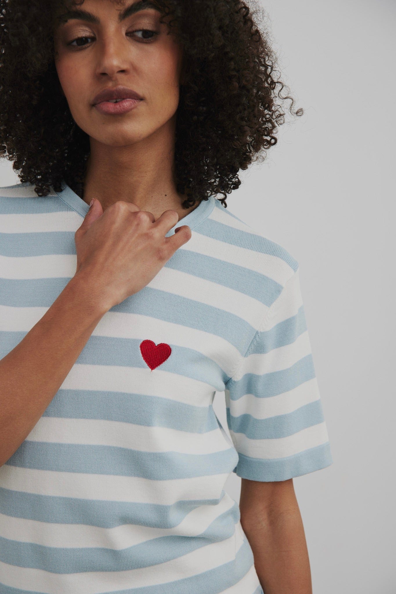 Trend Collection T-Shirt mit Herz Schwarz/Weiß / One Size